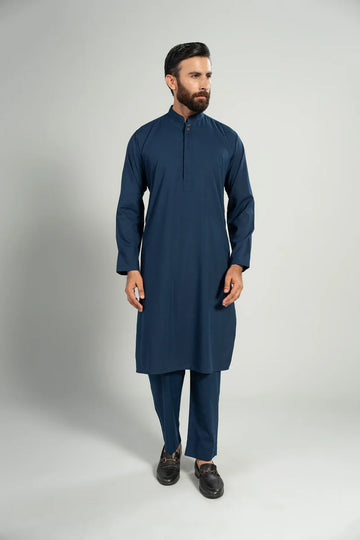 BLUE UNSTITCHED KAMEEZ SHALWAR
