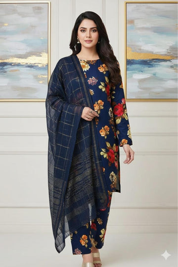 MULTICOLOR PRINTED KHADDAR UNSTITCHED 3PC