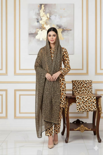 MULTICOLOR PRINTED KHADDAR UNSTITCHED 3PC