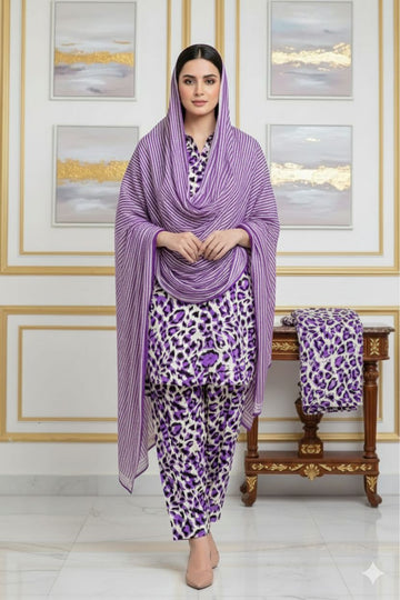 MULTICOLOR PRINTED KHADDAR UNSTITCHED 3PC