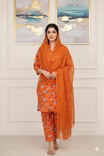 MULTICOLOR PRINTED KHADDAR UNSTITCHED 3PC