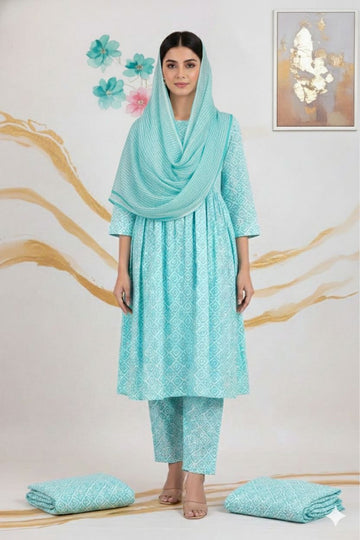 MULTICOLOR PRINTED KHADDAR UNSTITCHED 3PC