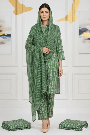 MULTICOLOR PRINTED KHADDAR UNSTITCHED 3PC