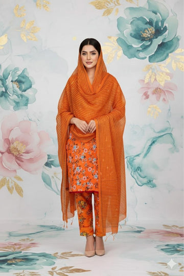 MULTICOLOR PRINTED KHADDAR UNSTITCHED 3PC